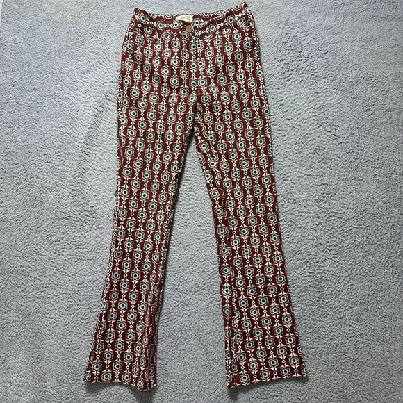 Anthropologie Pants - Anthropologie Maeve Mid-Rise Flare Stretch Pants Size 0 Cottage Boho Hippie